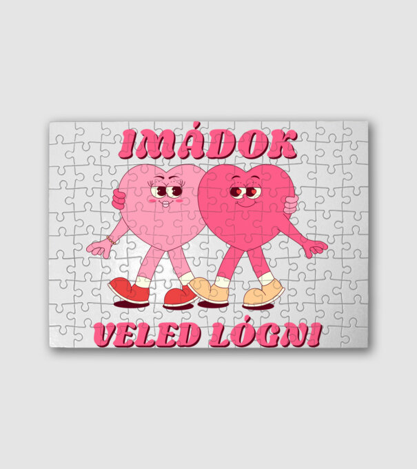 Imádok veled lógni minta fehér pólón