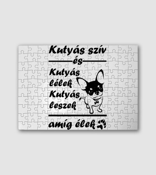 Kutyás szív és kutyás lélek minta fehér pólón