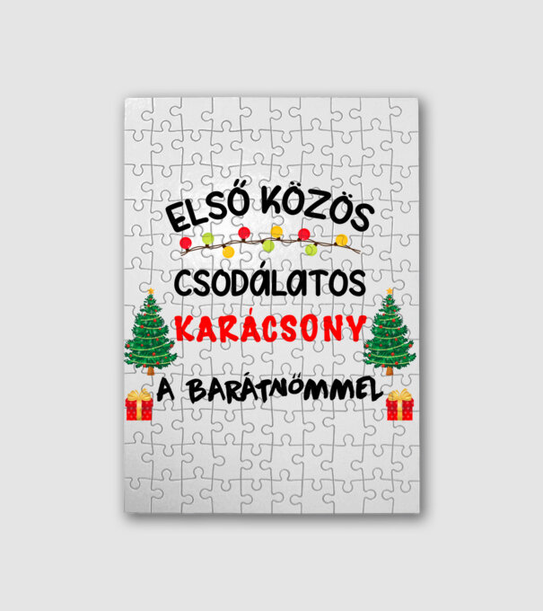Első közös csodálatos karácsony a barátnőmmel minta fehér pólón