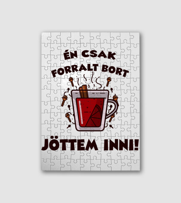 Én csak forralt bort jöttem inni minta fehér pólón