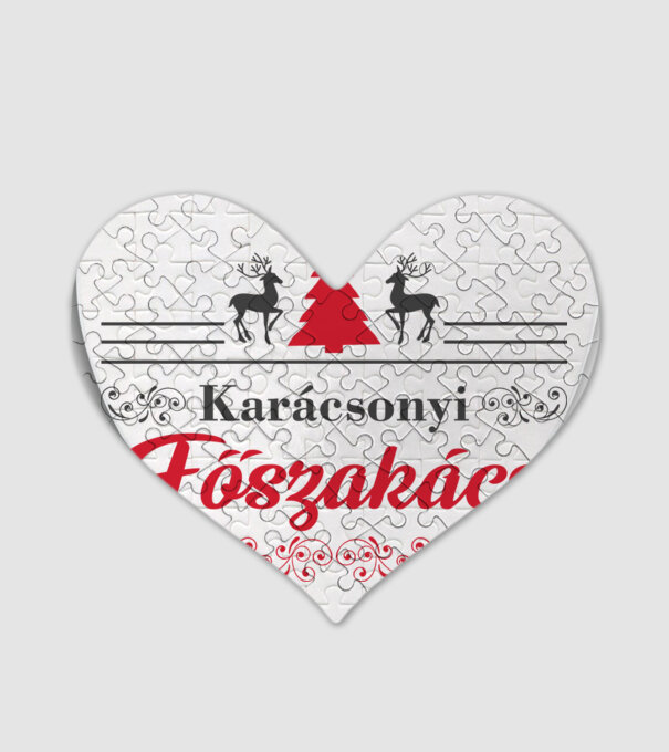 Karácsonyi főszakács minta fehér pólón