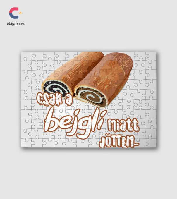 Csak a bejgli miatt jöttem minta fehér pólón