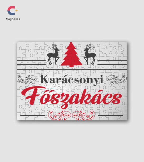 Karácsonyi főszakács minta fehér pólón