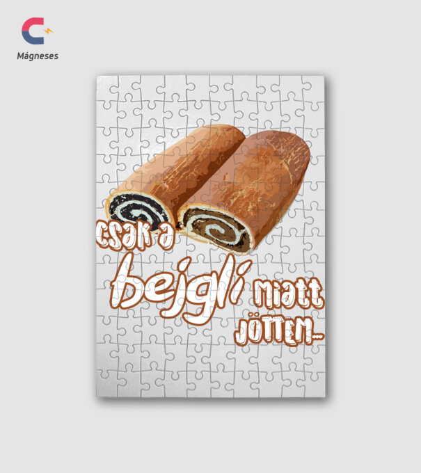 Csak a bejgli miatt jöttem minta fehér pólón