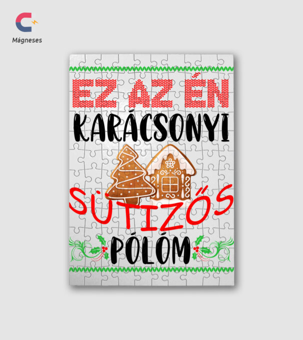 Ez az én karácsonyi sütizős minta fehér pólón