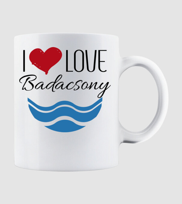 I love Badacsony póló minta fehér pólón