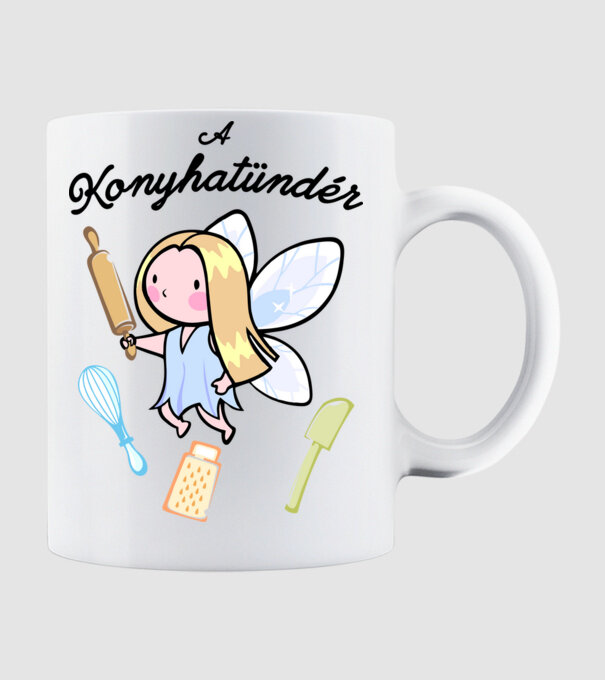 Konyhatündér minta fehér pólón