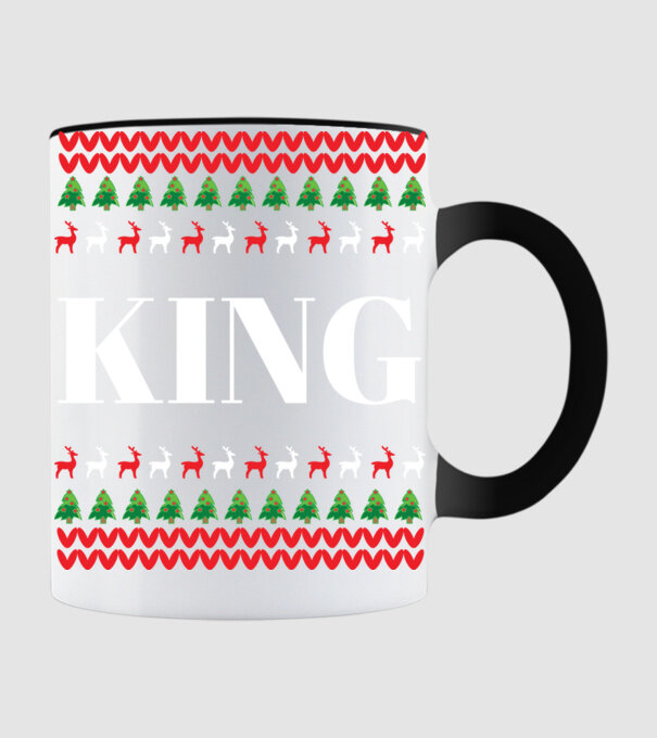 Christmas king minta fekete pólón