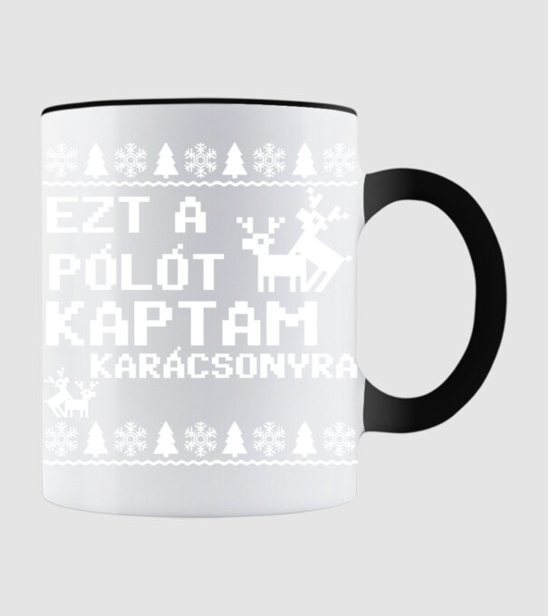 Ezt a 18+ pólót kaptam karácsonyra minta fekete pólón