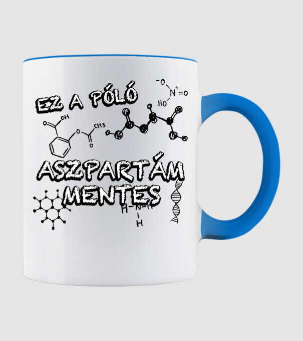Ez a póló aszpartám mentes minta világoskék pólón