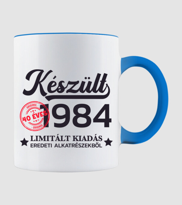 Készült 1984 40 éves limitált kiadás minta világoskék pólón