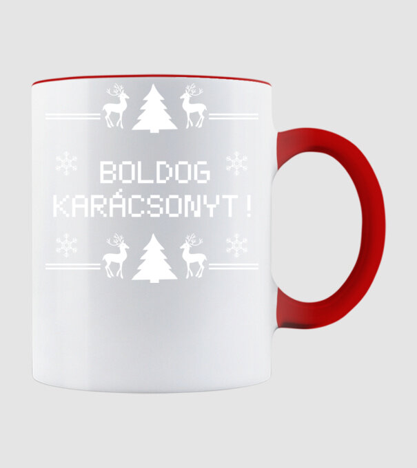 Boldog karácsonyt! minta piros pólón
