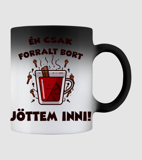 Én csak forralt bort jöttem inni minta fekete pólón