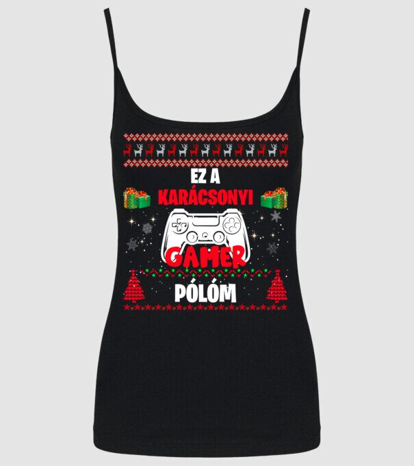 Ez a karácsonyi gamer pólóm minta fekete pólón