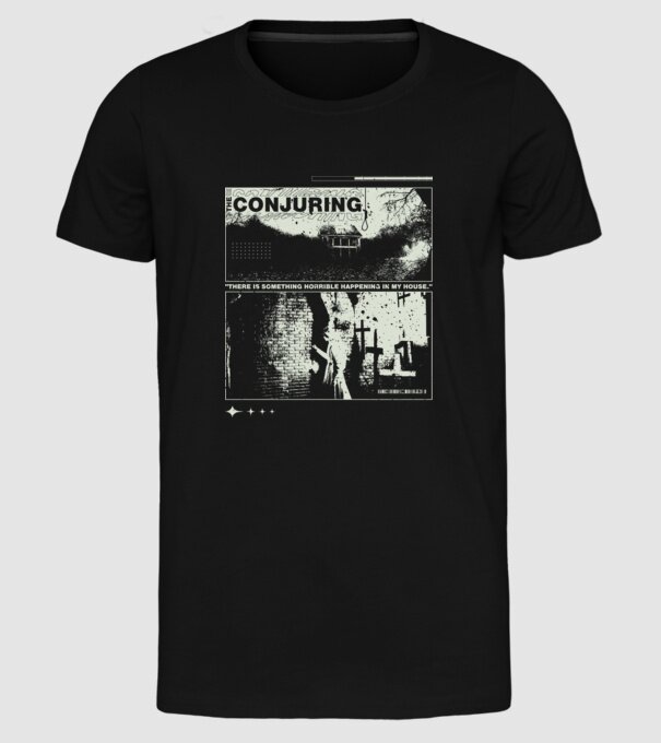 conjuring minta fekete pólón