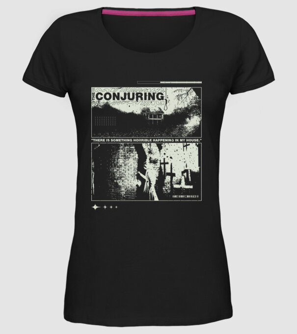 conjuring minta fekete pólón