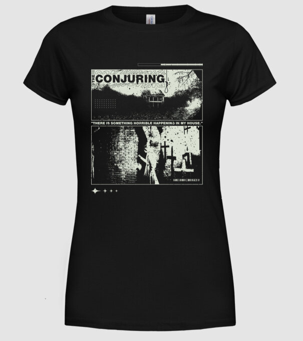 conjuring minta fekete pólón