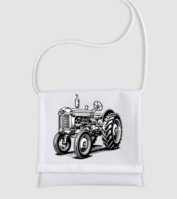 Retro traktor minta fehér pólón