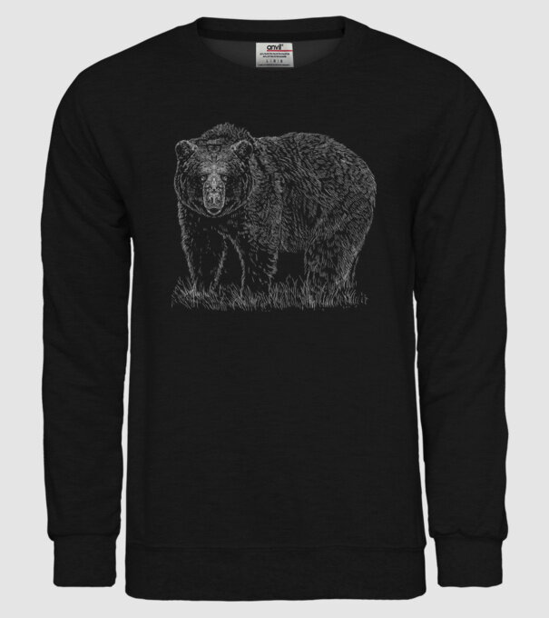 Grizzly medve minta fekete pólón