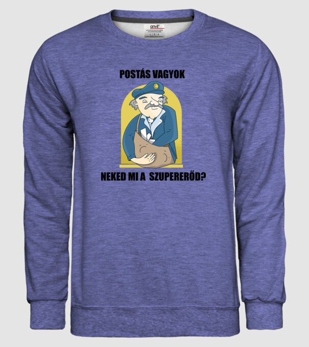 Postás minta farmerkék pólón