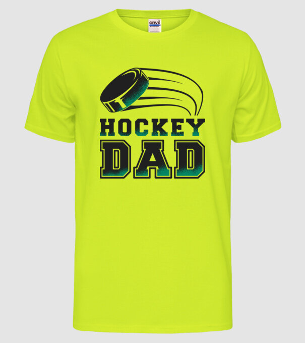 Hockey dad minta neonsárga pólón