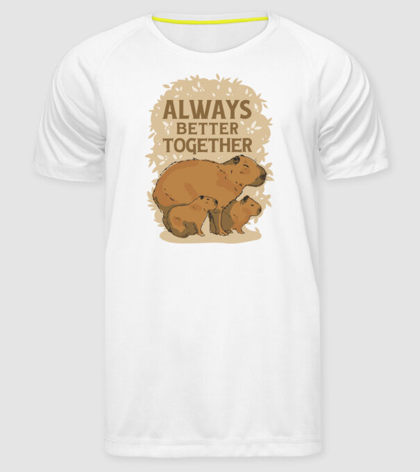 Capybara család minta fehér pólón
