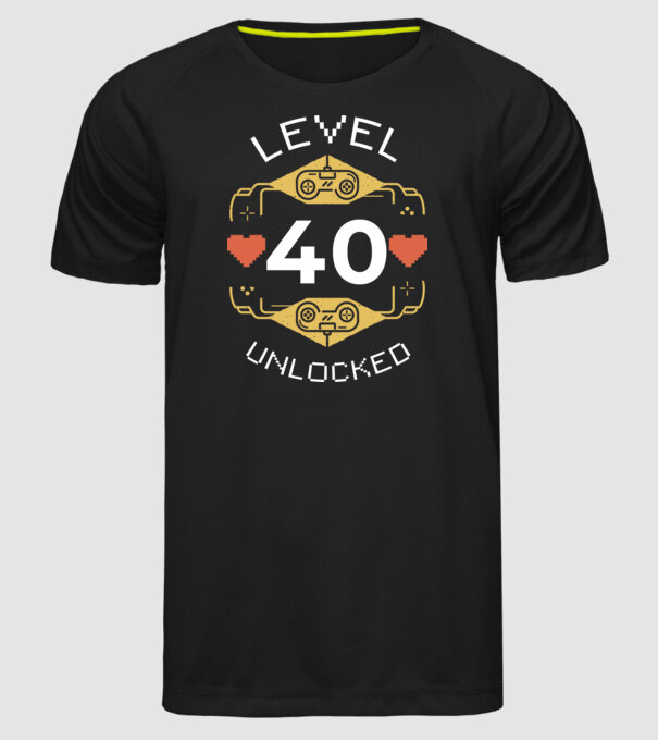 Level 40 unlocked minta fekete pólón
