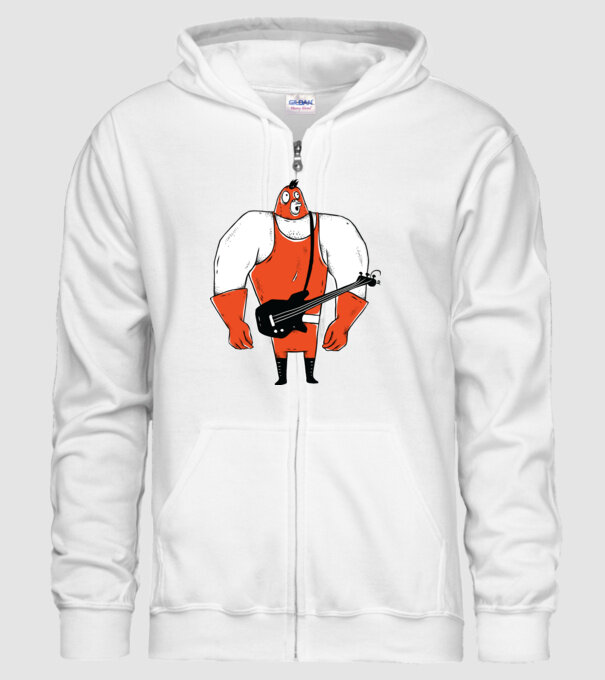 Basszusgitáros minta fehér pólón
