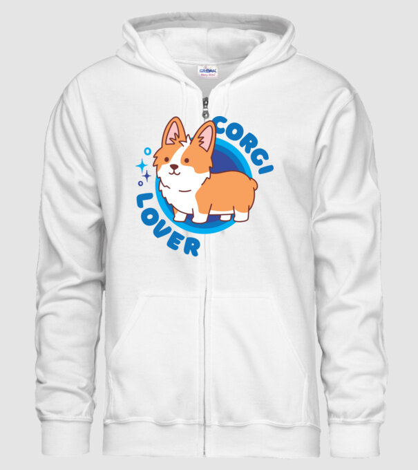 Corgi lover minta fehér pólón