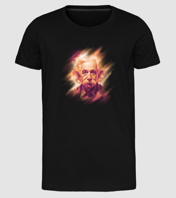 Albert Einstein minta fekete pólón