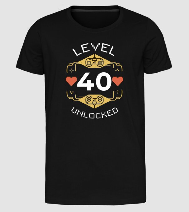Level 40 unlocked minta fekete pólón