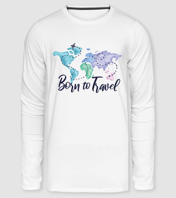 Born to travel minta fehér pólón