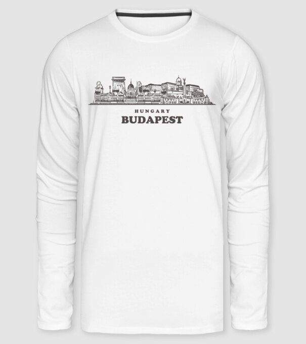 Budapest minta fehér pólón