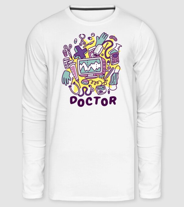 Doktor minta fehér pólón
