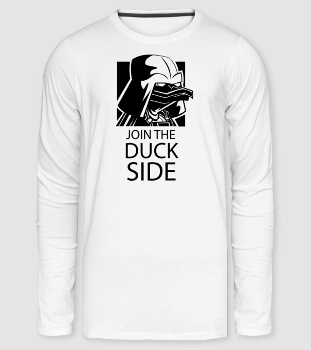 DuckVader minta fehér pólón