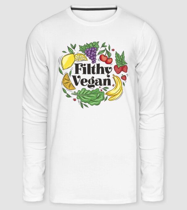 Filthy Vegan minta fehér pólón