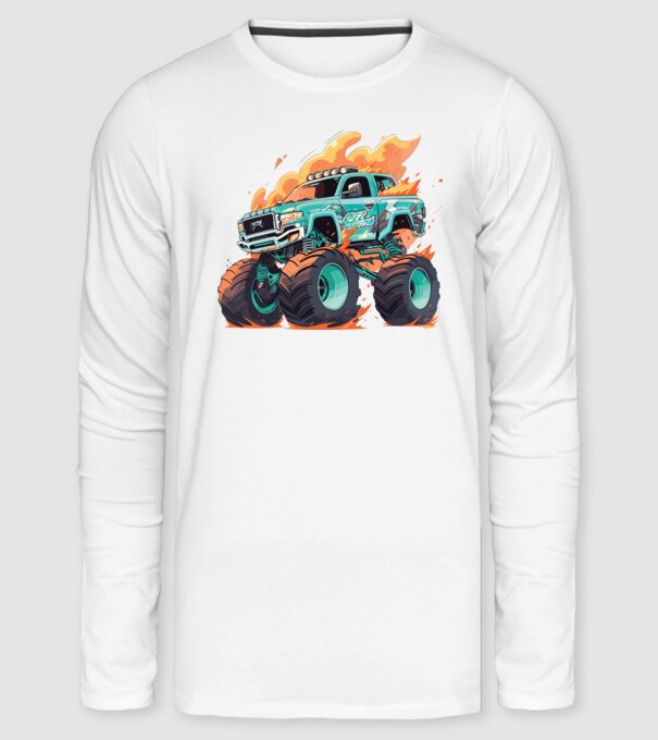 Monster truck minta fehér pólón