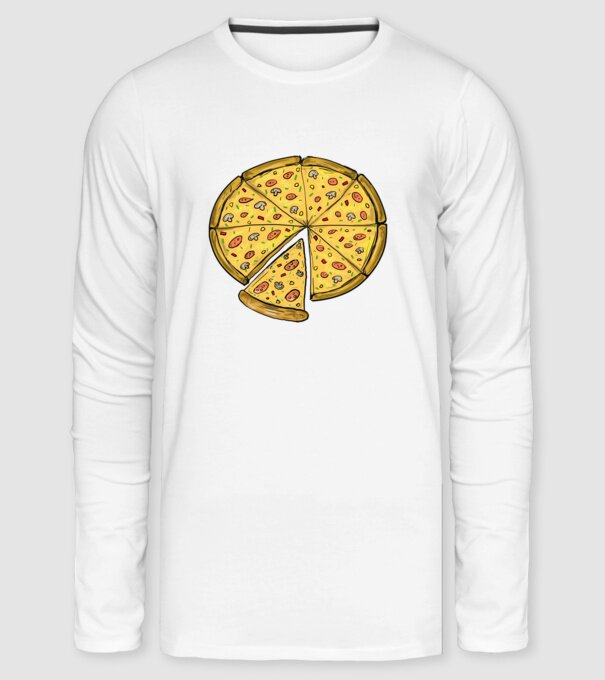 Pizza minta fehér pólón