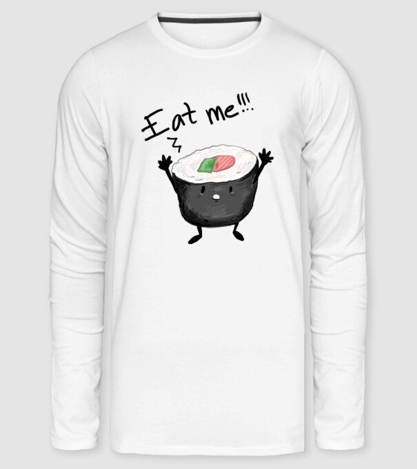 Sushi minta fehér pólón