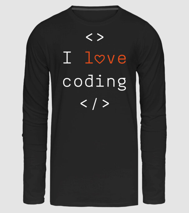 I love coding minta fekete pólón
