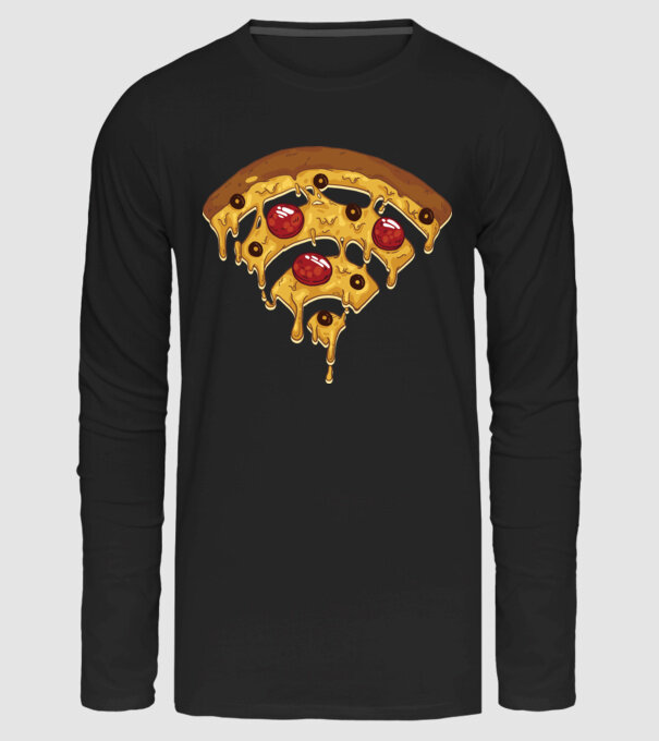 Pizza Wi-fi minta fekete pólón