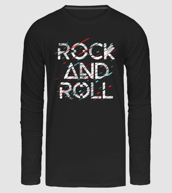 Rock and roll minta fekete pólón