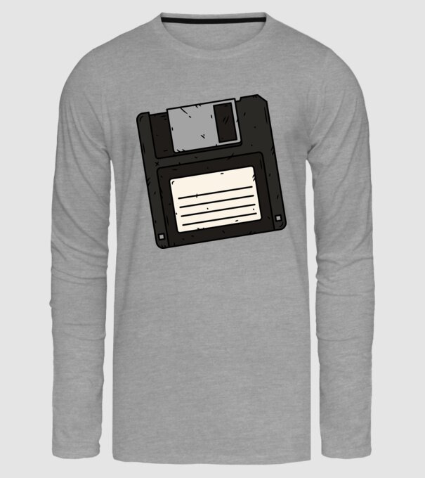 Floppy minta szürke pólón