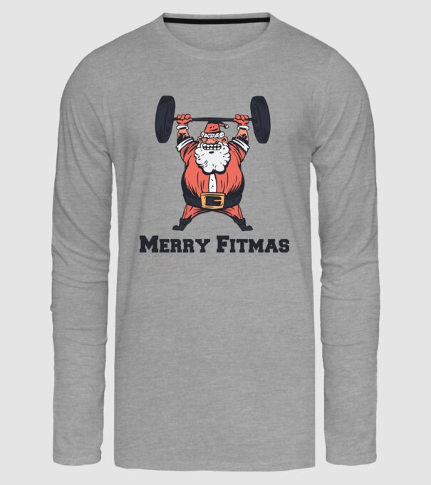 Merry Fitmas minta szürke pólón