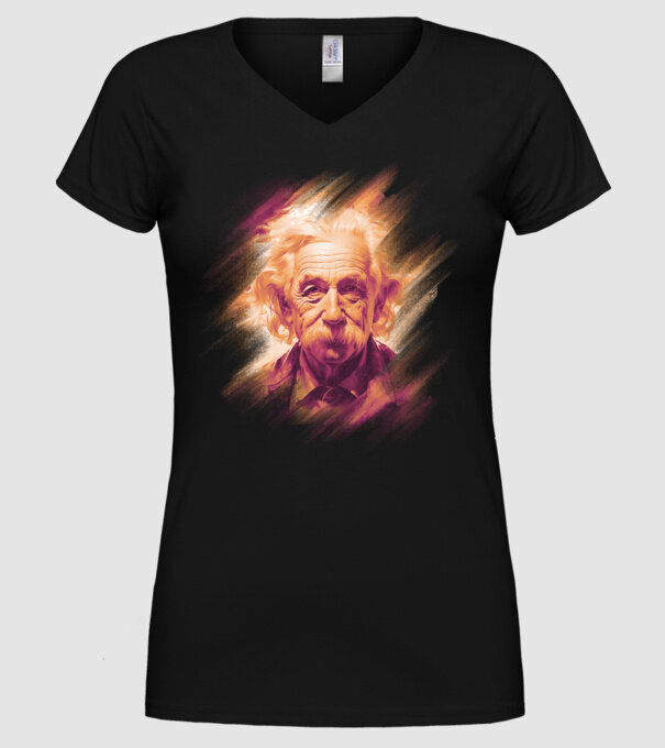 Albert Einstein minta fekete pólón