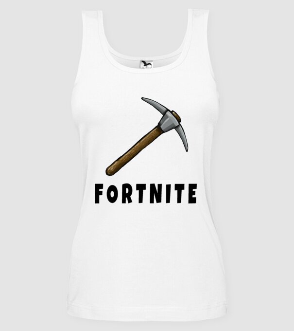 Fortnite csákány minta fehér pólón