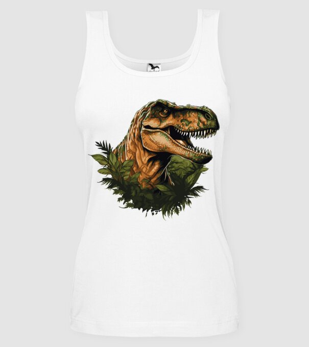 T-rex minta fehér pólón