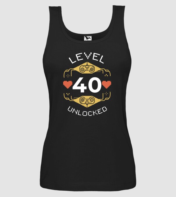 Level 40 unlocked minta fekete pólón