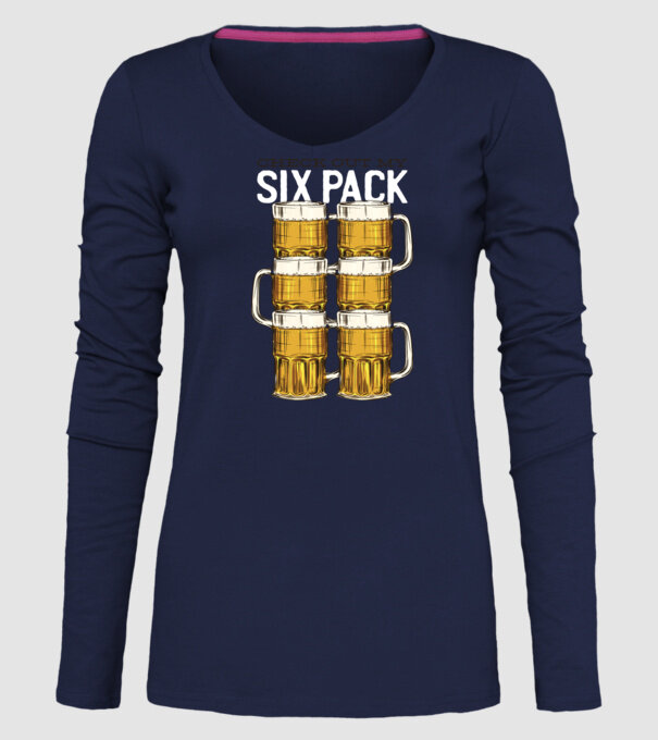 Sör sixpack minta sötétkék pólón