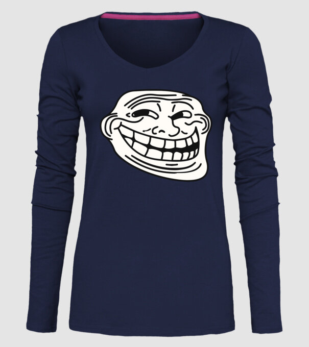 Trollface minta sötétkék pólón